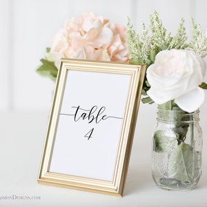 Simplistic Elegant Table Number Template, Flat and Tent Cards, 100% Editable Template PPW0550 Grace image 2