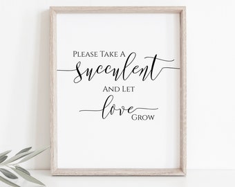 Favor Sign Template, Succulent Favor Sign, Shower Favor Signage, Wedding Favors, Editable Wedding Printable, Corjl PPW0550 Grace