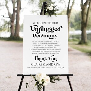 Unplugged Wedding Ceremony Sign Template, Wedding Welcome Sign, Editable Large Display Sign PPW74 image 9