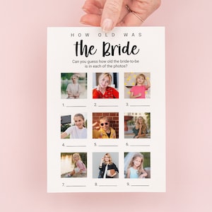 Bridal Shower Game | How Old is the Bride | Printable Game | Editable Template | Bachelorette Party | Hen Party | PPW553 HARPER