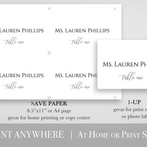 Wedding Table Place Cards, Event Seating Card, Elegant Calligraphy, Escort Card Printable Editable Template, PPW0560 image 6