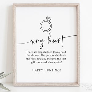 Bridal Shower Sign | Ring Hunt Game | Corjl Template | Bridal Shower Games | Editable Printable | Instant Download | PPW552 FAYE