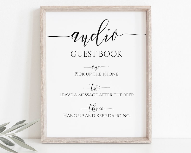 Minimalist Audio Guest Book Sign Template Phone Message Etsy Minimalist Audio Guest Book Sign Template Phone Message Etsy