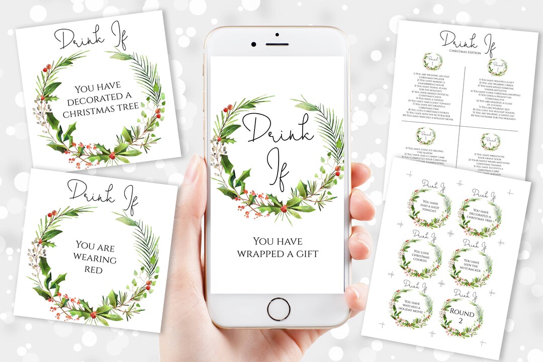 Drink If Christmas Party Game Modern Digital Mobile Drinking - Etsy