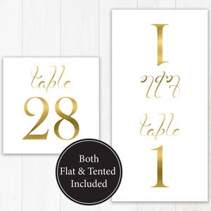 Gold Table Numbers Wedding Square Table Numbers Printable - Etsy