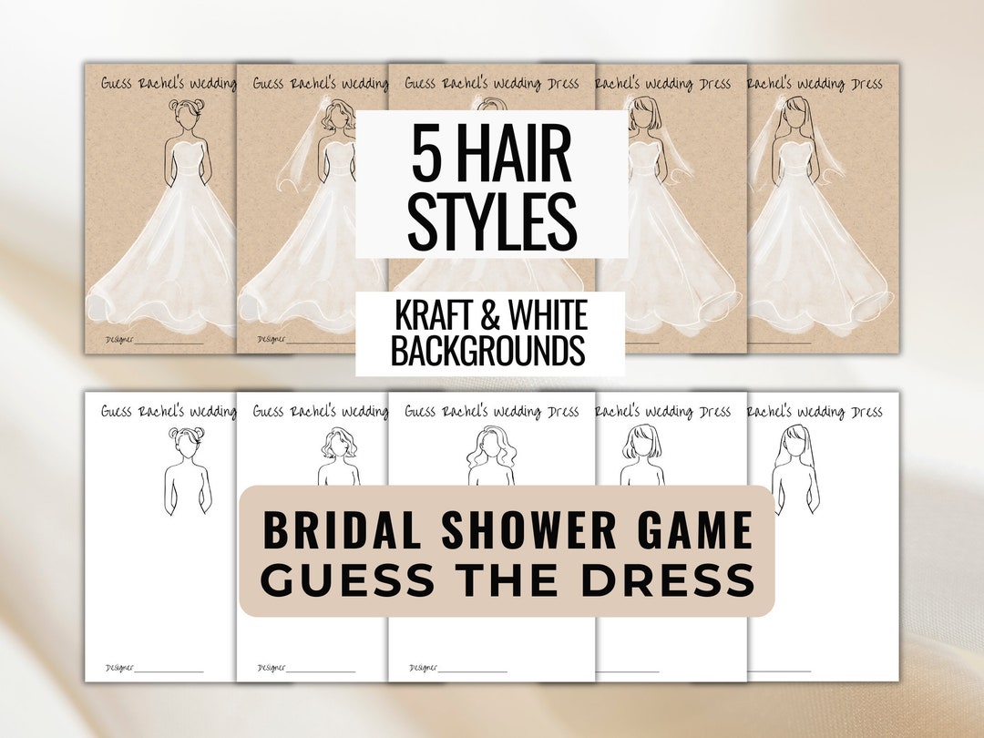Personalized Guess the Dress Bridal Shower Game, Digital Download