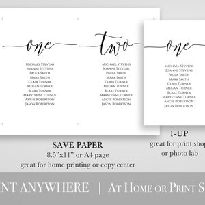 Wedding Seating Table Cards, Poster, Elegant Calligraphy Display 100% Editable Template, Corjl PPW0550 Grace image 5