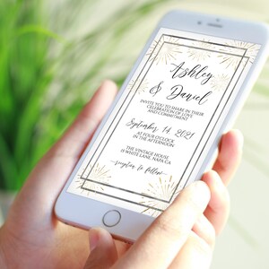 Electronic Wedding Invitation, Mobile Phone Invite, Evite, Text message, Email Details, Editable Text, Corjl PPW-NY21 image 6