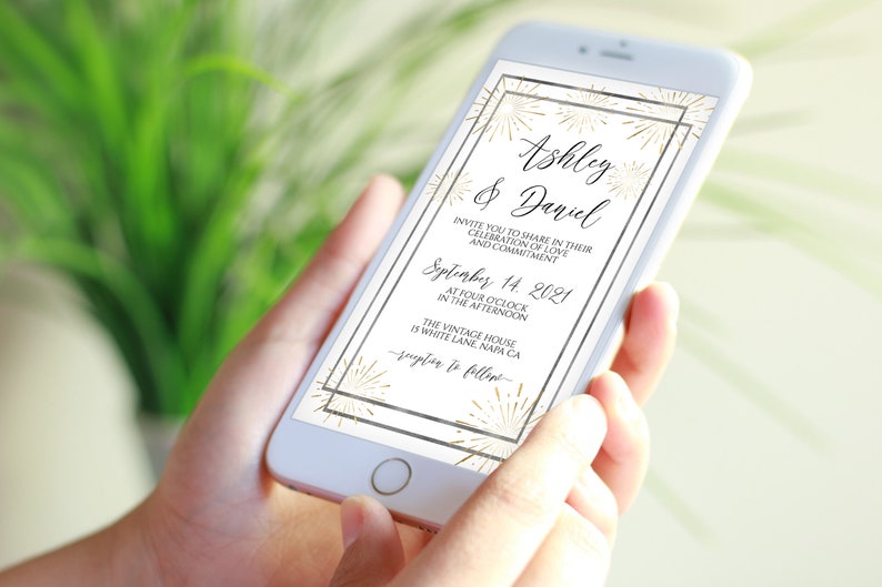 Electronic Wedding Invitation, Mobile Phone Invite, Evite, Text message, Email Details, Editable Text, Corjl PPW-NY21 image 6