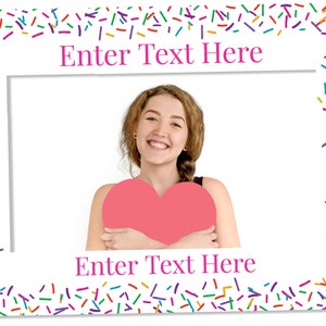 Editable Selfie Photo Frame Template Sprinkles Theme Selfie Station Frame Children's Birthday Party Frame Baby Shower Sprinkle image 5