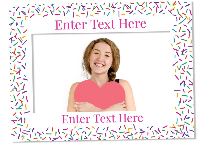 Editable Selfie Photo Frame Template Sprinkles Theme Selfie Station Frame Children's Birthday Party Frame Baby Shower Sprinkle image 5