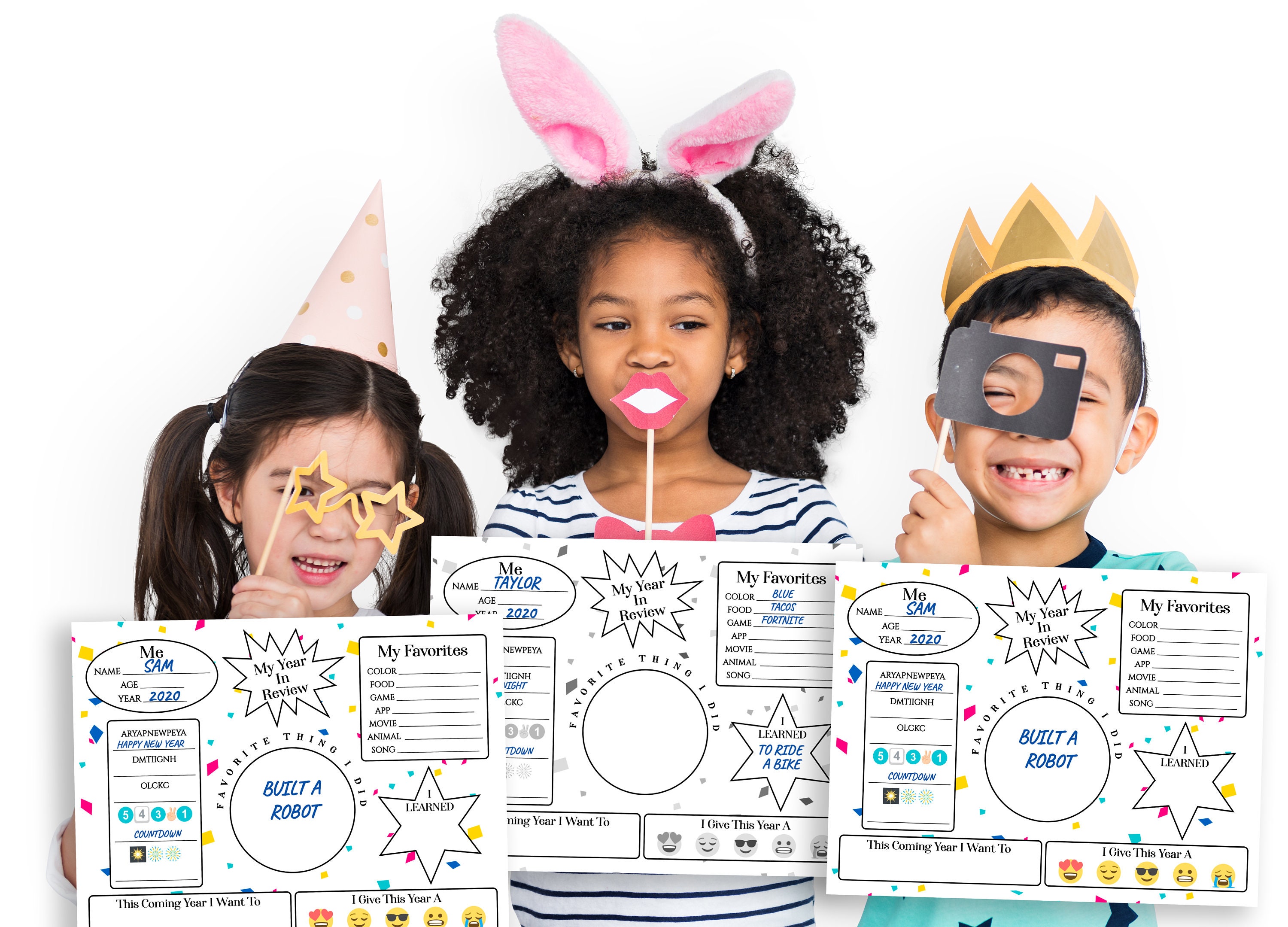 New Year's Eve Year in Review Worksheet Kids New Year - Etsy