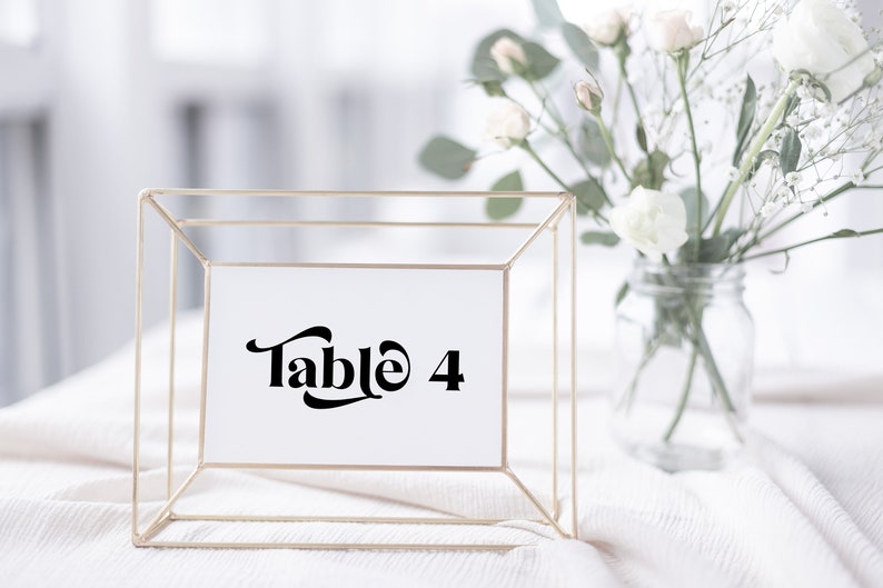 Wedding Table Number Card Template, Wedding Seating Arrangement, Event Seating Modern Retro Seating Numbers, Personalize Editable PPW74 image 7