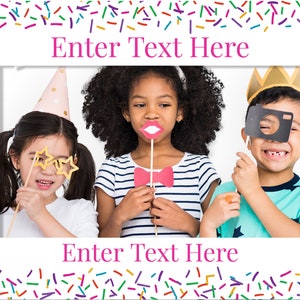 Editable Selfie Photo Frame Template Sprinkles Theme Selfie Station Frame Children's Birthday Party Frame Baby Shower Sprinkle image 1