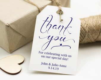 Navy Thank You Tag, Wedding Favor Tag, Favor Thank You Tags, Editable Printable,  Instant Download, 110N