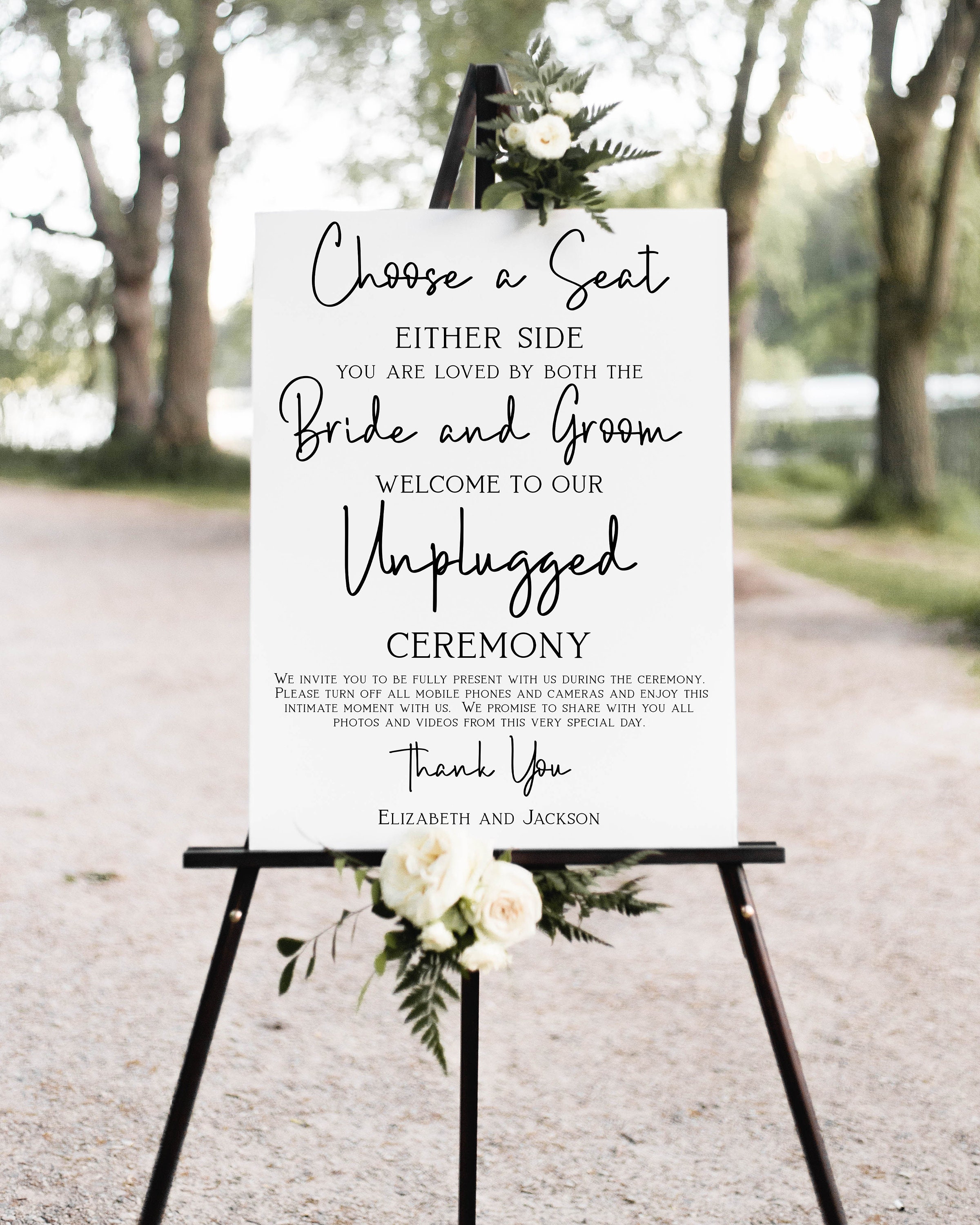 Party Rental Wedding Ceremony 'Pick a Seat Not a Side' Sign - SW