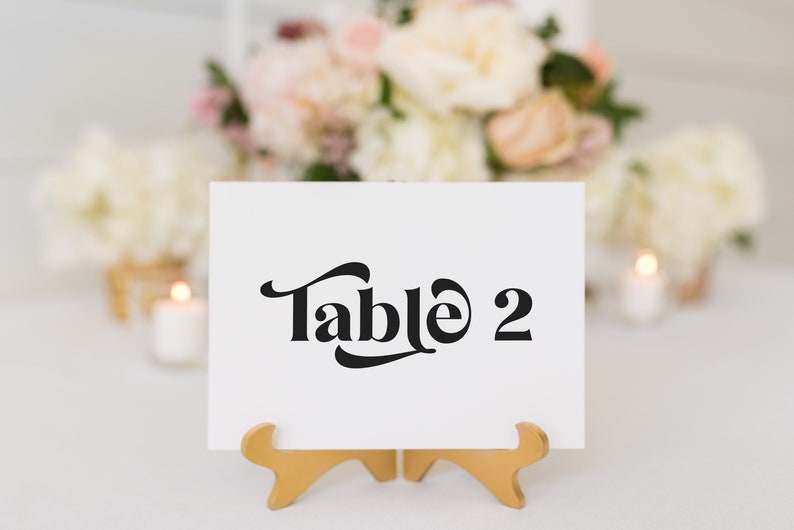 Wedding Table Number Card Template, Wedding Seating Arrangement, Event Seating Modern Retro Seating Numbers, Personalize Editable PPW74 image 8