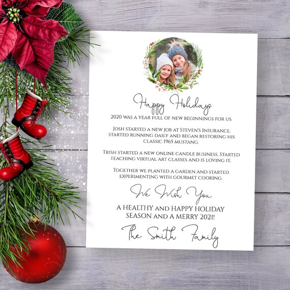 Christmas Photo Letter Template Year in Review Christmas  Etsy
