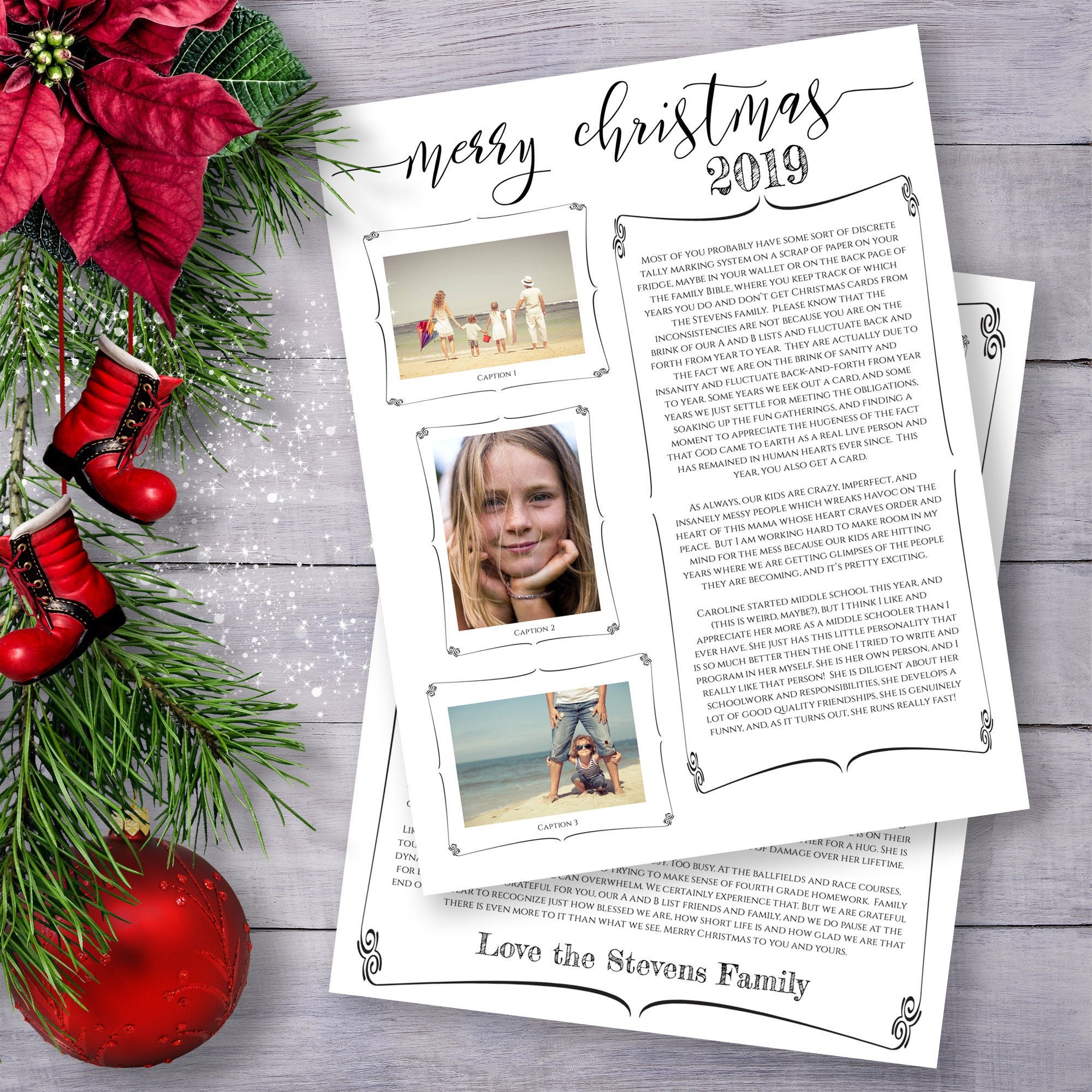 christmas letter templates for pages