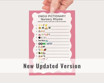 Pink Baby Shower Nursery Rhyme Emoji Pictionary Game (Digital Download) 25112