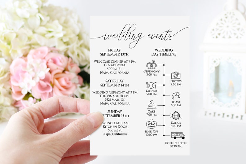 48 Wedding Weekend Timeline Template Gif Infortant Document