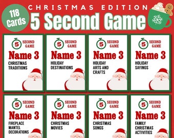 Christmas 5 Second Game | Digital Download Game | Printable Christmas Party Game | Adults Family Kids | Santa Christmas Trivia 2316