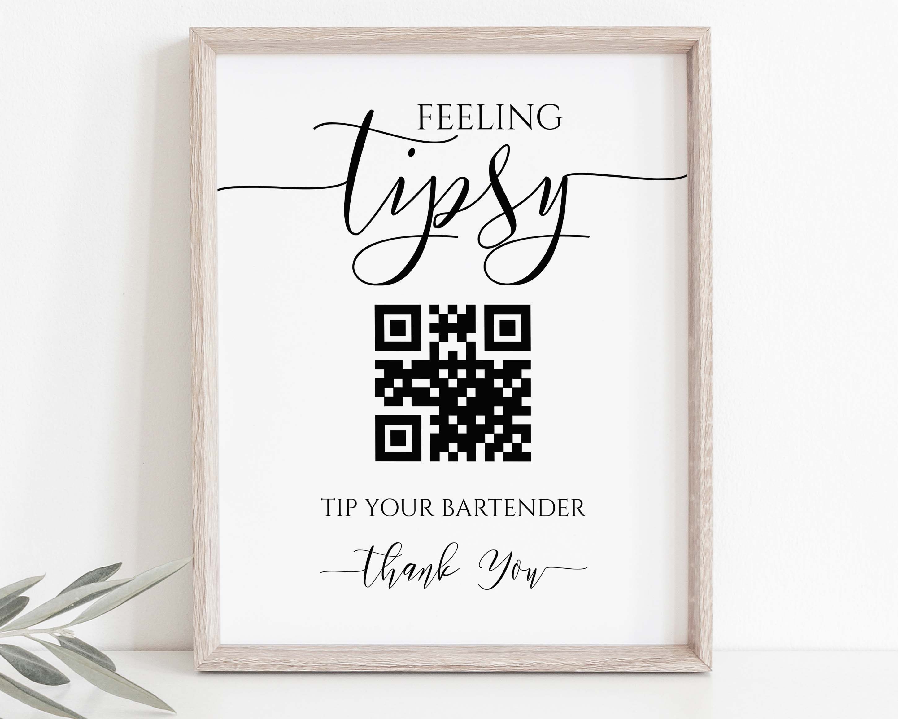QR Code Table Top Sign Template Virtual Bartender Sign Cash - Etsy