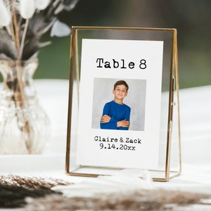Photo Table Number Template, Event Seating, Wedding Table No. Cards Editable Printable PPW330 TYPEWRITER image 6