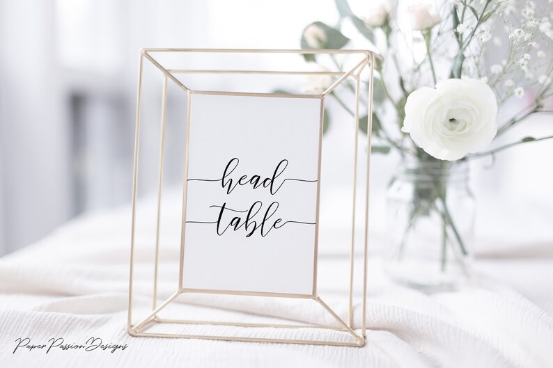 Simplistic Elegant Table Number Template, Flat and Tent Cards, 100% Editable Template PPW0550 Grace image 3