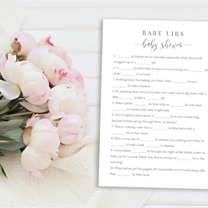 Baby Shower Game Printable, Mad Libs Baby Shower, Baby Shower Printable Games, Minimalist Baby Shower Game PPB551 ELLE