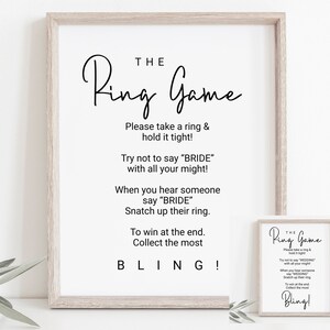 Bridal Shower Ring Game Template, Editable Modern Printable, Hen Party ...