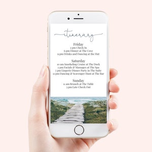 Coastal Theme Itinerary, Electronic Invitation, Evite, Digital, Text ...
