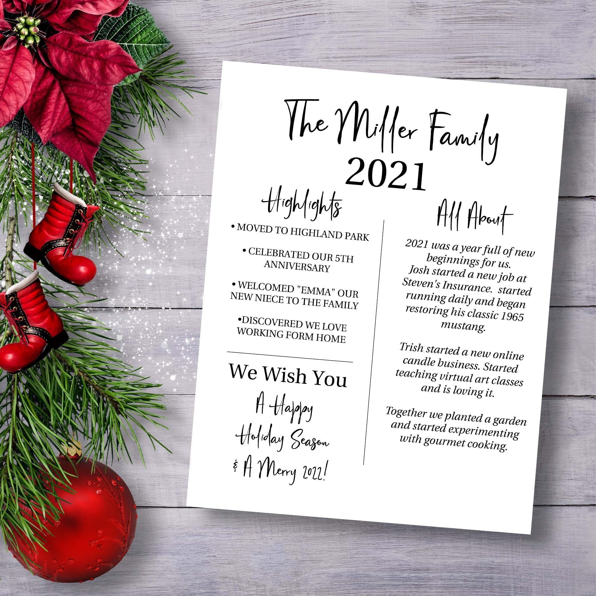 Christmas Letter Template Year in Review Christmas - Etsy Christmas Letter Template Year in Review Christmas - Etsy