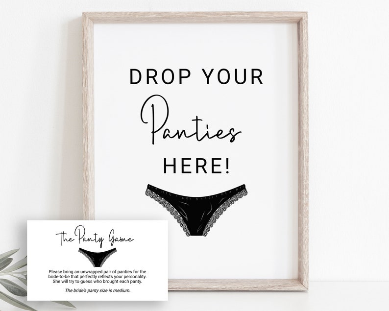 Bachelorette Drop Your Panties Sign and Card Template - Etsy