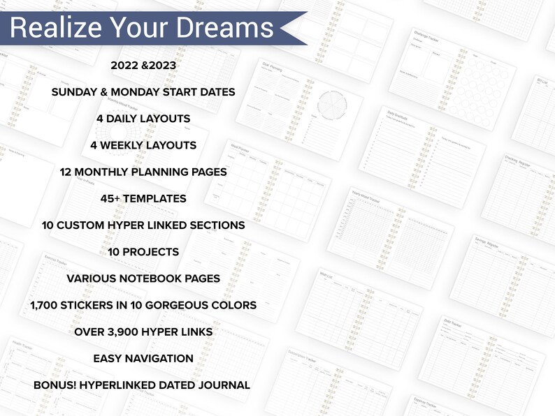 2022 2023 Digital Planner Ipad Planner Essential Daily Etsy
