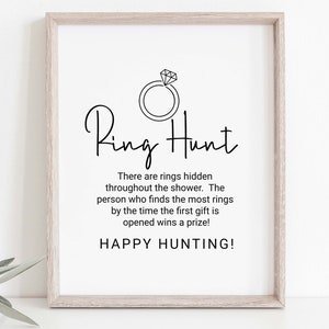 Bridal Shower Run Hunt Game Template, Editable Modern Printable, Hen Party, Wedding Shower Party, Find the Ring, Minimalist PPW554 EZRA