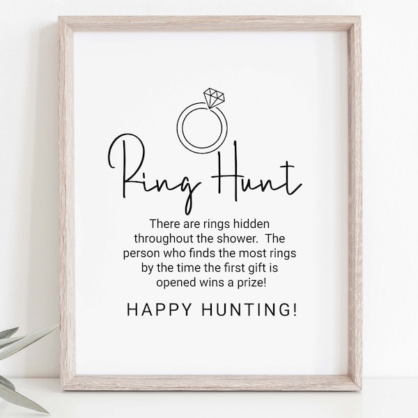 Bridal Shower Run Hunt Game Template, Editable Modern Printable, Hen Party, Wedding Shower Party, Find the Ring, Minimalist PPW554 EZRA