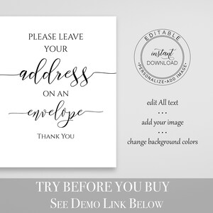 Address Envelope Sign Template, Baby Shower Sign, Bridal Shower Signage ...