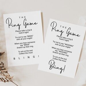 Bridal Shower Ring Game Template, Editable Modern Printable, Hen Party ...