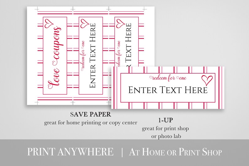 Love Coupon IOU Voucher Book Coupon Gift Valentine's - Etsy