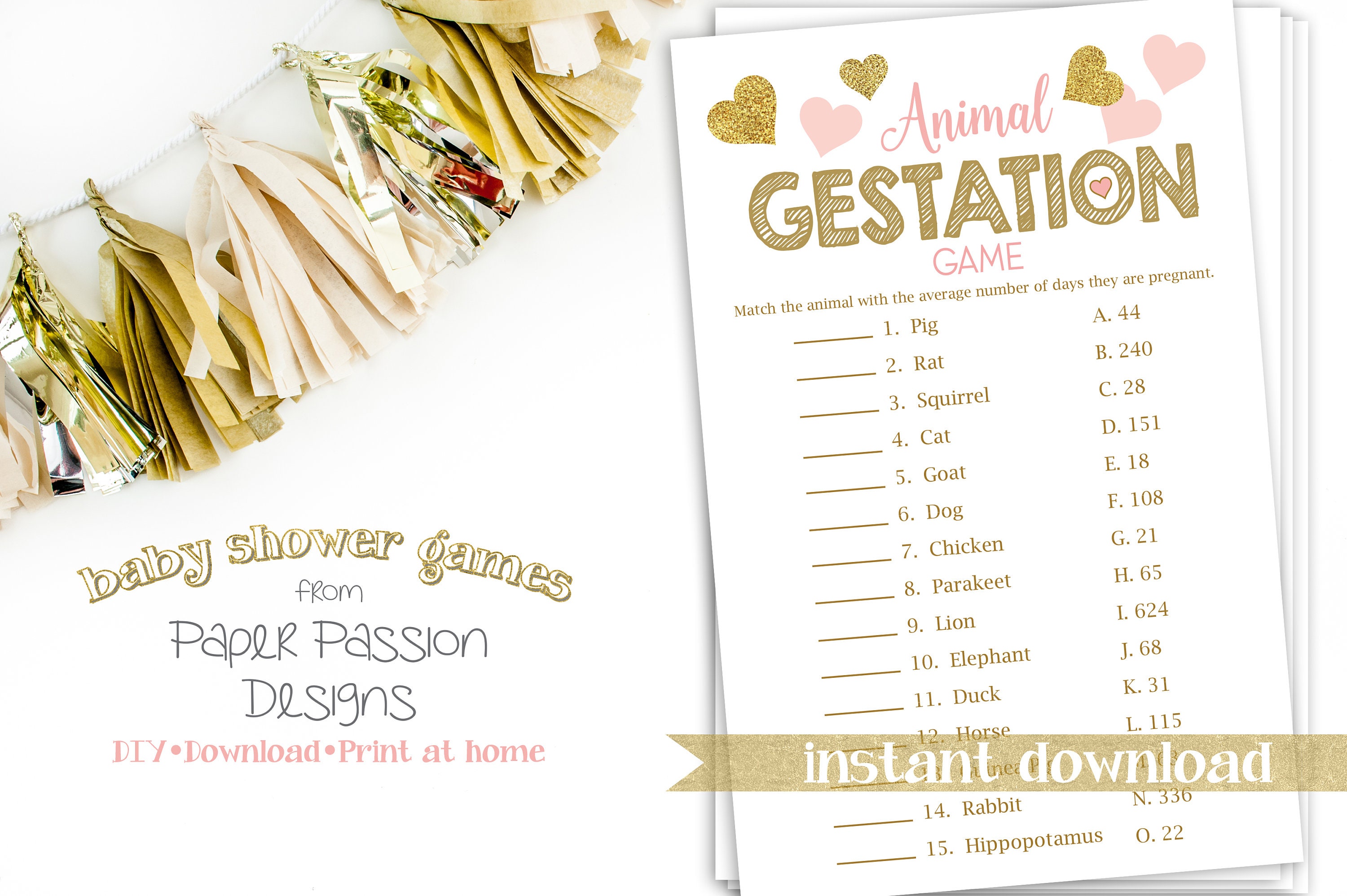 Glitter Emoji Pregnancy Pictionary Pink and Gold Baby Shower Etsy