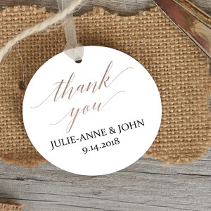 Rose Gold Thank You Tag, Wedding Favor Tag, Favor Thank You Tags, Editable Printable, Instant Download, 120RG image 3