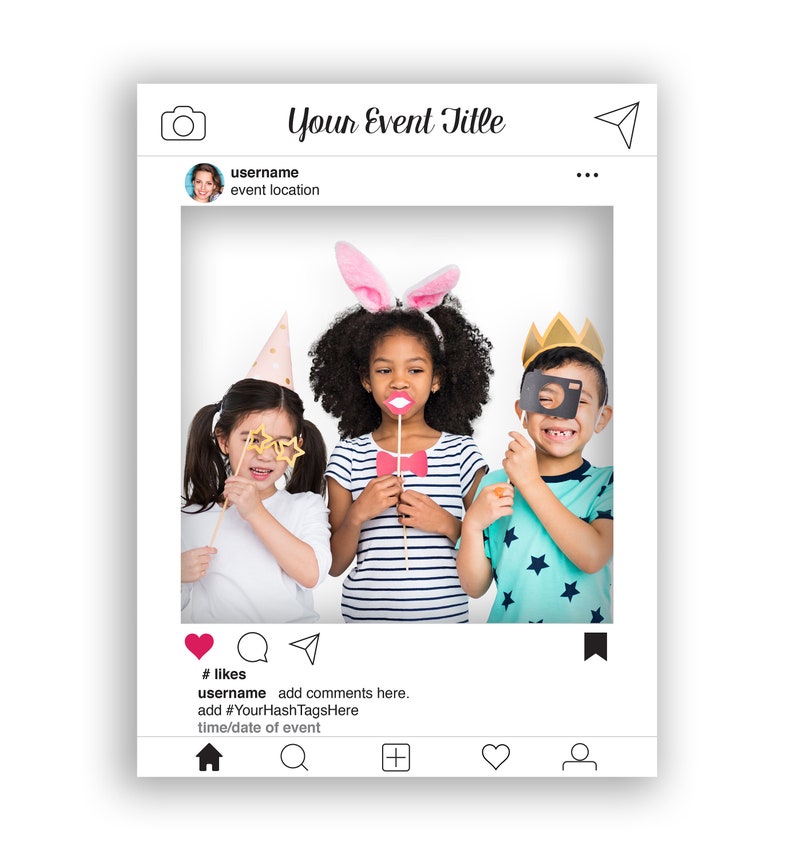 Instagram Photo Prop Editable Frame White Photo Booth Prop Etsy