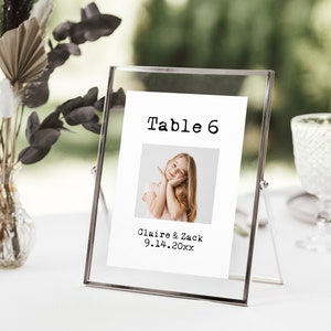 Photo Table Number Template, Event Seating, Wedding Table No. Cards Editable Printable PPW330 TYPEWRITER image 8