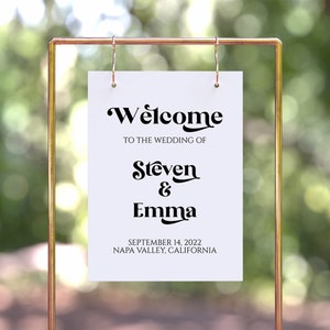 Wedding Welcome Sign Template, Wedding Printable, Editable Large Display Sign PPW74 image 3