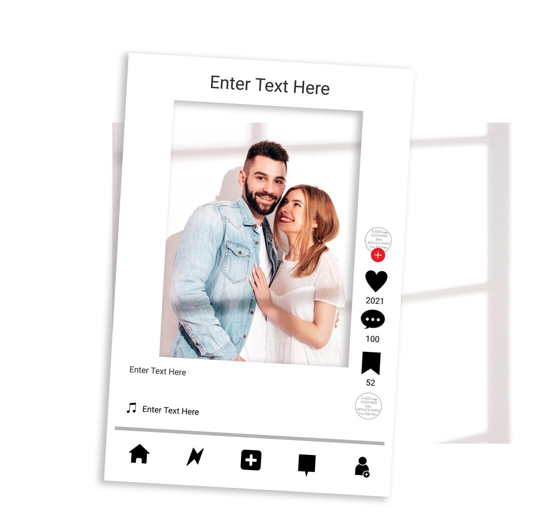 Social Media Photo Prop Editable Frame Photo Booth Prop - Etsy