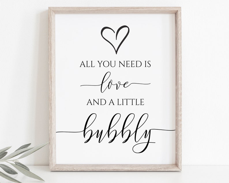 Love and Bubbly Sign Template Wedding Love Sign Bridal - Etsy