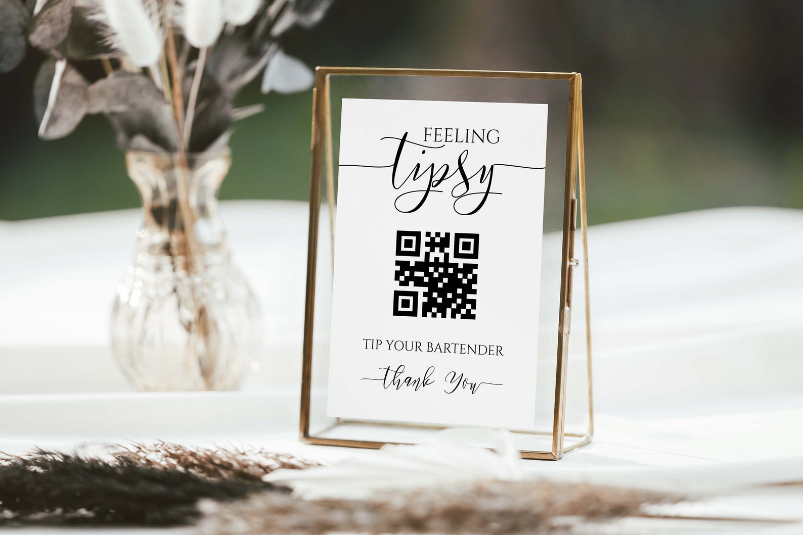 QR Code Table Top Sign Template Virtual Bartender Sign Cash - Etsy