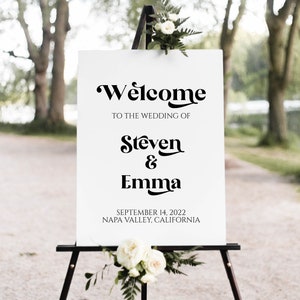 Wedding Welcome Sign Template, Wedding Printable, Editable Large Display Sign PPW74 image 8