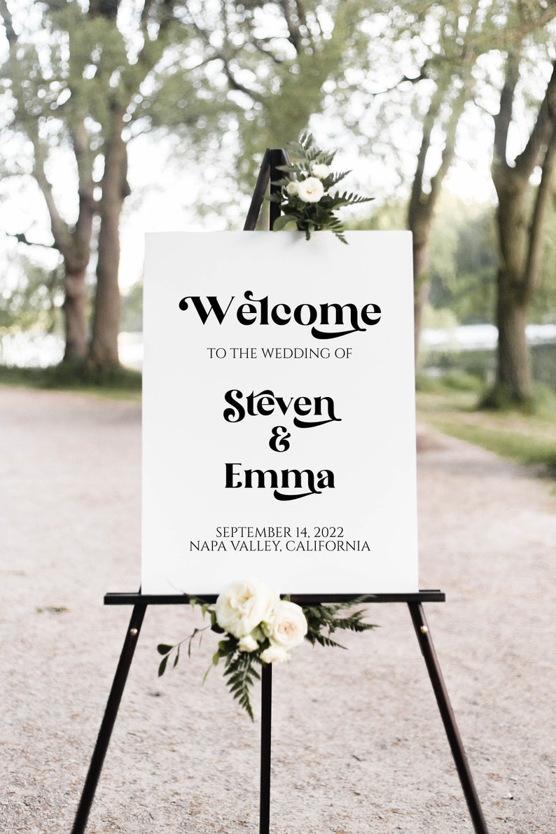 Wedding Welcome Sign Template, Wedding Printable, Editable Large Display Sign PPW74 image 8